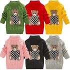 Boys Girls Sweater Thick Knitted Turtleneck Shirts High Collar Pullover Toddler