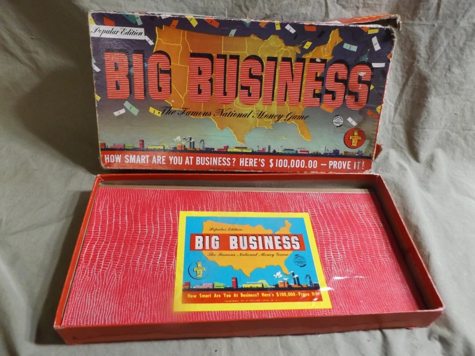 Vintage Toys 1954 Board Game BIG BUSINESS Transogram Co Instructions Pcs & Box - Image 1 of 4