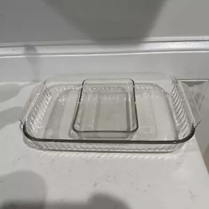 Vintage, Pyrex Model 233-S C Ribbed 3qt, 3 Cup Casserole Dishes W/ Portable Case - Picture 1 of 10