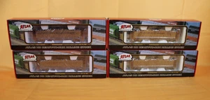 Variation: Atlas #1613-1 /-2 / -3 / -4 HO/1:87 Pulpwood Flat Wagons - Boxed - Picture 1 of 18