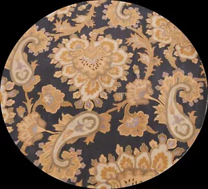 Traditional Floral Oriental Area Rug Hand-tufted Home Decor Carpet 8'x8' Round - Picture 1 of 11