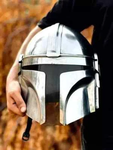 Mandalorian Steel Helmet Cosplay Star War Boba Fett Helmet Handmade Helmet - Picture 1 of 5