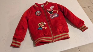 Disney Red Minnie & Mickey Mouse Puffer Jacket Coat Girl's Size 4T - Picture 1 of 4