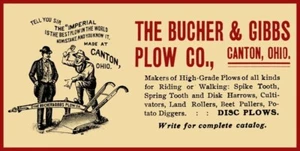 1905 Bucher & Gibbs Plow Co. of Canton, OhiO NEW Sign 8x16" USA STEEL - Picture 1 of 1
