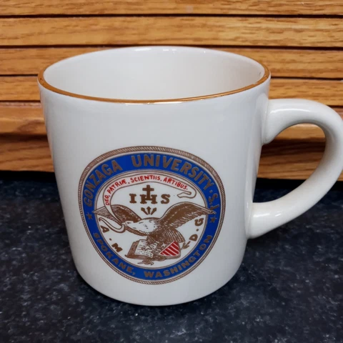 GONZAGA UNIVERSITY,SPOKANE,WASHINGTON - VTG Gold Rimmed Mug - Coffee/Tea/Pencils Cover