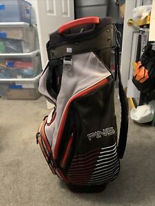 Golf...Ping Pioneer Cart Golf Bag 15 Way, Black, Grey, Red