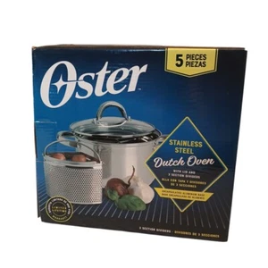 Horno holandés Oster 5 piezas de acero inoxidable con tapa y divisores de 3 secciones CW-1620 NOB - Imagen 1 de 5