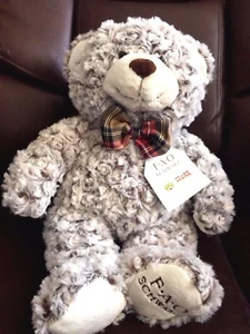 Teddy Bear F.A.O. Schwarz Plush Plaid Bow Stuffed Animal Bears 2017 Valentines - Picture 1 of 4