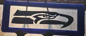 Seahawks Glass Sign, 1st People's Design, OOAK, 12th Gift or Keepsake! - Picture 1 of 10