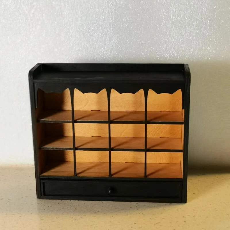 Miniaturas para casa de muñecas escala 1:12 muebles de almacenamiento vintage soporte para libros sin terminar Foto 1 de 1