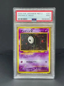 Pokemon Neo 2 Unown A Holo PSA 9 MINT #201 - Graded Card Japanese 2000 - Picture 1 of 2
