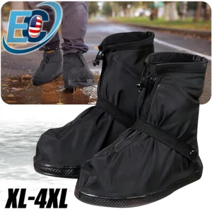Anti-slip Silicone Rain Shoe Covers Reusable Waterproof Shoes Cover Protector - Picture 1 of 12
