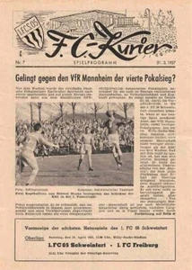 Football programme booklet 56/57 Cup FC Schweinfurt 05-VfR Mannheim - Picture 1 of 1