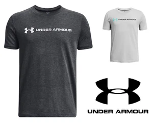 Under Armour UA Boys Cotton T Shirt Junior Kids Crew Sports Football Top Tee - Picture 1 of 5