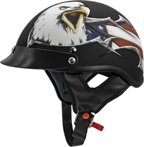 VCAN Cruiser Nuevo Patriotic Eagle EE. UU. Gráficos Motocicleta Medio Casco Grande - Imagen 1 de 4