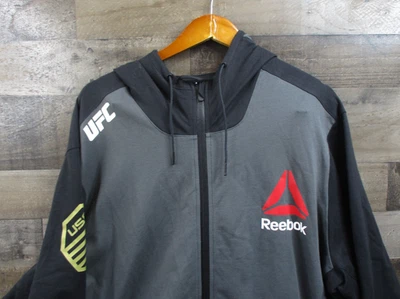 Chaqueta UFC Walkout para Hombres 2XL Negra Gris MMA Ultimate Fighting Reebok Miesha Tate Foto 1 de 4