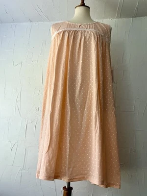 Women’s Plus 1X Sleepwear Nightgown Chemise Peach Polka Dot NWT Croft & Barrow - Image 1 of 4