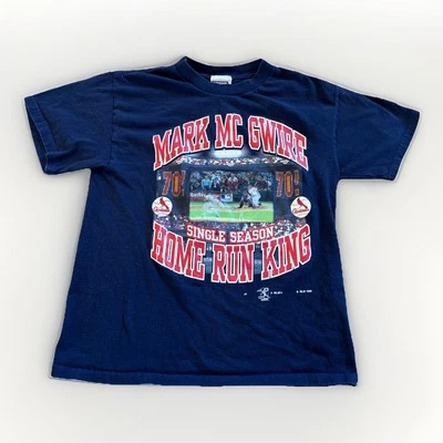 St. Louis Cardinals Shirt Youth L MLB Vintage Mark McGwire Blue Baseball 90s - Image 1 of 4