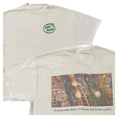 Camiseta Intel Inside Vintage Años 90 Para Hombre Grande Puntada Única Doble Cara Hecha en EE. UU. Foto 1 de 4