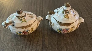 Vintage Zuckerdosen eine rund und eine oval mit Löffeln - 2er Set - Bild 1 von 24