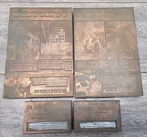 Vtg Sinclair Ad Print Blocks Wood/Copper Advertisement - Picture 1 of 10