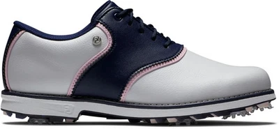 Zapatos de golf FootJoy Dryjoys Premiere Bel Air para mujer - blancos/azul marino -7 MED-99078 Foto 1 de 4