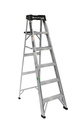 6-Foot Aluminum Step Ladder, 300-Pound Load Capacity, Type IA, AS3006 - Image 1 of 3