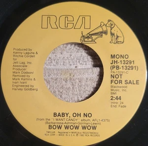 Bow Wow Wow "Baby, Oh No (mono) / Baby, Oh No (stereo)" Promo VG+ - Picture 1 of 3