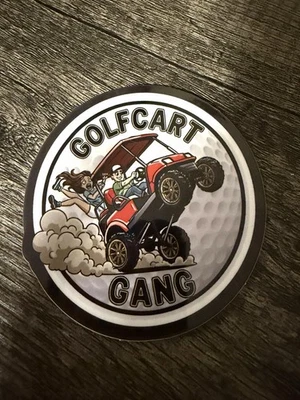 EZGO Golf Cart Club Car Decal Sticker, Full Color Outdoor 3x3” Awesome Gift - Image 1 of 4
