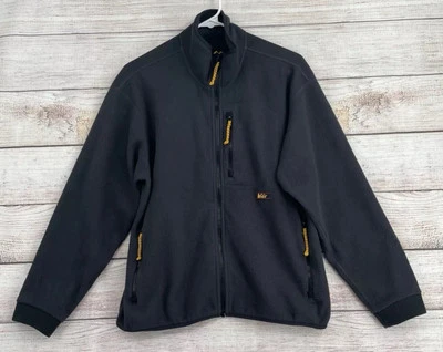 Chaqueta polar vintage REI cremallera completa para hombre talla M mediana negra Foto 1 de 4