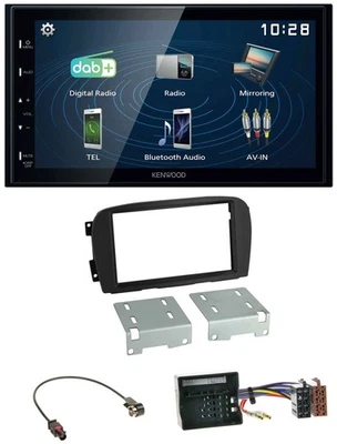 Kenwood 2DIN Bluetooth MP3 USB DAB Autoradio für Mercedes SL-Klasse 00-06 R230 - Bild 1 von 4