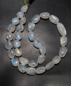 AAA-Qualität Regenbogen Mondstein Strang Multi Feuer Form Nuggets Größe 8X9-8X17 mm - Bild 1 von 19