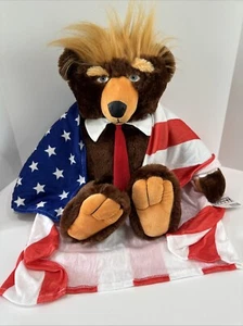 Trumpy Bear Deluxe Original 22” Plush Zipper Pouch American Flag 2017 MAGA Trump - Picture 1 of 10