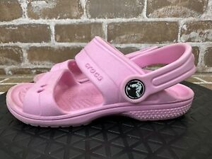 Crocs Classic Candy Pink Open Toe Sandals Girls Toddler Size C11