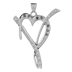 Ciondolo Unisex in Oro 18KT con Diamanti Neri e Bianchi 0.05CT - VD13 - Imagen 1 de 2