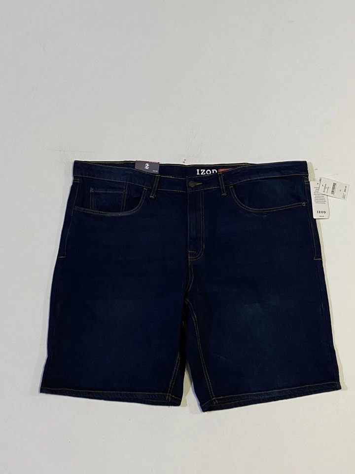 Izod Men's Regular Fit Blue Denim 100 Cotton Straight Leg Shorts Size 44