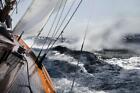 Yacht Leaning In Rough Sea Photo Photograph Laminated Poster 36X24