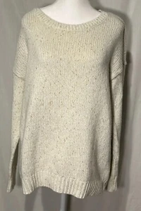cream & gold American Eagle vintage boyfriend fit sweater size large - Picture 1 of 4