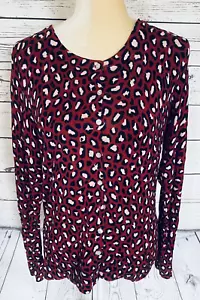 Damen Medium Pullover Strickjacke Old Navy Animal Print Button Down leicht - Bild 1 von 10