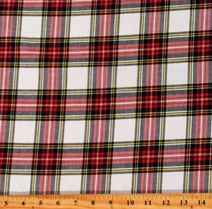 Homespun Classic Plaids Outland Tartans Red Cotton Fabric by the Yard D157.42 - Picture 1 of 1