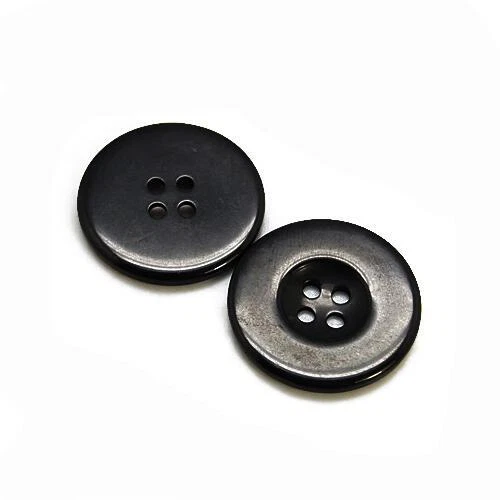 Resin Buttons Black Round 20mm 4-Hole Pack Of 20 - Image 1 of 1