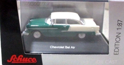 RTR Schuco HO=1/87  1955 Green/Cream Chevrolet Bel Air BUILT CHEVY CLASSIC AUTO - Image 1 of 4