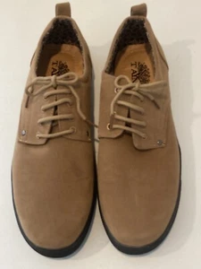 Tayno Mens "The Tommy" Tan Suede Low Lace-up Oxford Size 10 M Shoe ~ Pre-owned - Picture 1 of 14