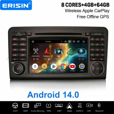 64GB 8-Kern Android 14 Autoradio Navi Mercedes ML/GL-Klasse W/X164 CarPlay DAB+ - Bild 1 von 4
