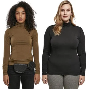 Urban Classics Ladies Basic Turtleneck Ls T-Shirt Top Outerwear - Picture 1 of 21