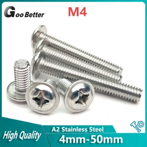 M4 4mm-50mm Phillips Door Handle Screws Bolts For Cupboard Drawer Knob Kitchen - Picture 1 of 10