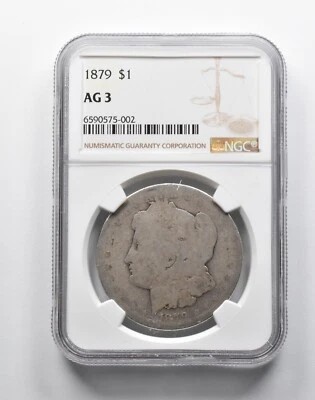 AG3 1879 Morgan Silver Dollar NGC Lowball Low Ball Pocket Piece *9101 - Image 1 of 3