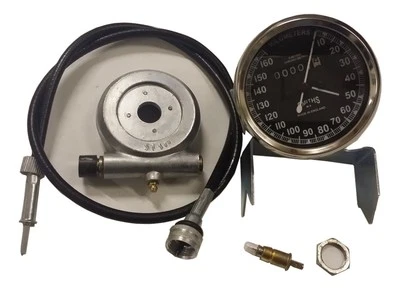 SMITHS SPEEDOMETER 160KM WITH CABLE & DRIVE ROYAL ENFIELD BSA NORTON REPLICA  - image 1 of 4