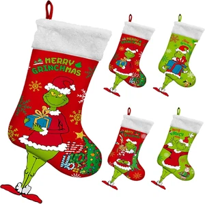 21 Inch Set of 4 Griinchs Christmas Stockings Bulk Decoration Cute Funny New - Picture 1 of 11