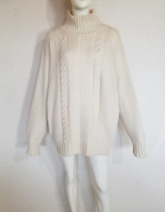 Malo dicker extrem weicher 100% Kaschmir Pullover Elfenbein Zopfmuster - Bild 1 von 11